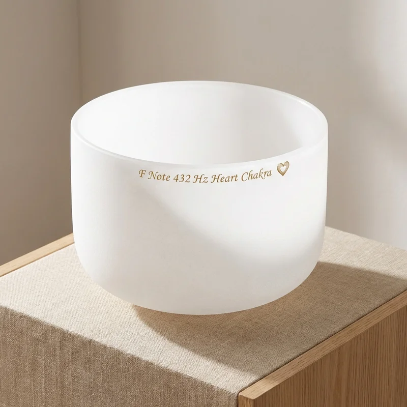 Matowa kwarcowa misa kryształowa — nuta F 432 Hz czakra serca - 1