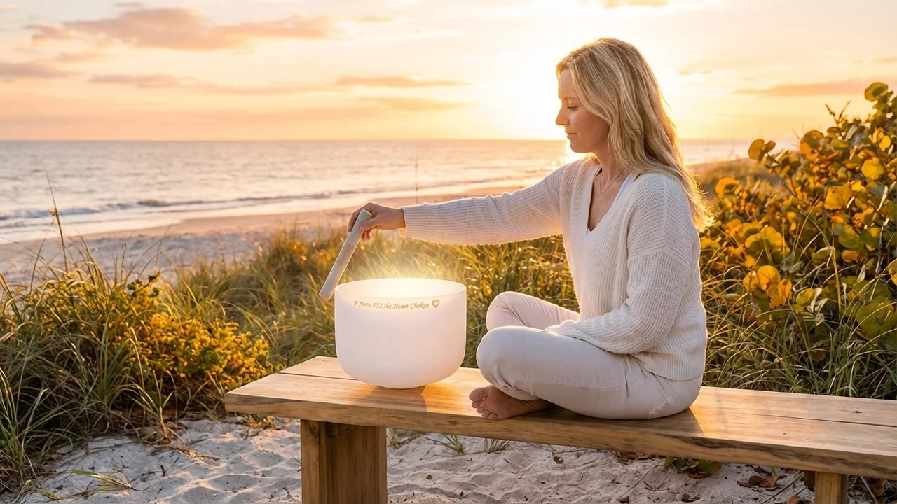 Frosted Quartz Crystal Singing Bowl — F Note 432 Hz Heart Chakra - 6