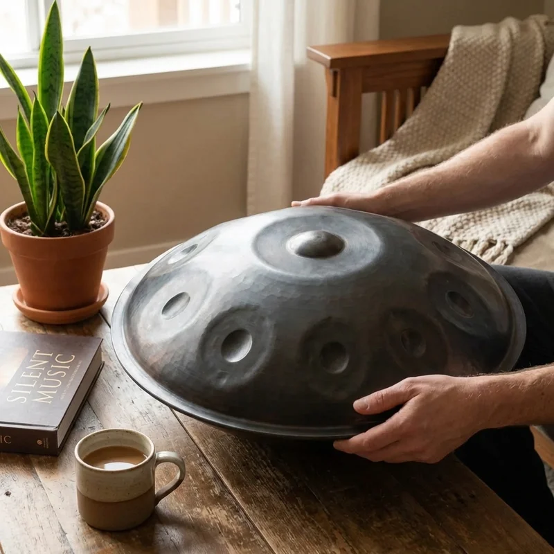 Stalowy handpan azotowany — D Kurd 9+1 tonów, strojenie 432 Hz - 4