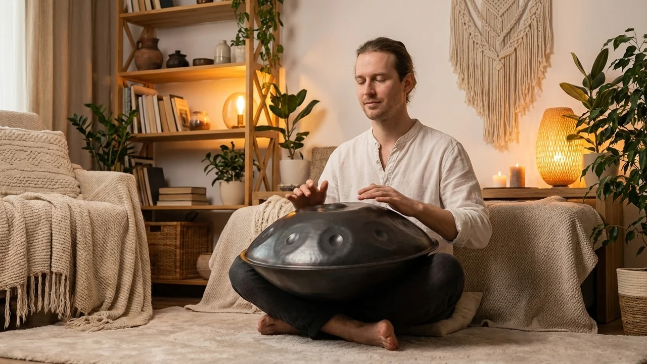 Stalowy handpan azotowany — D Kurd 9+1 tonów, strojenie 432 Hz - 5