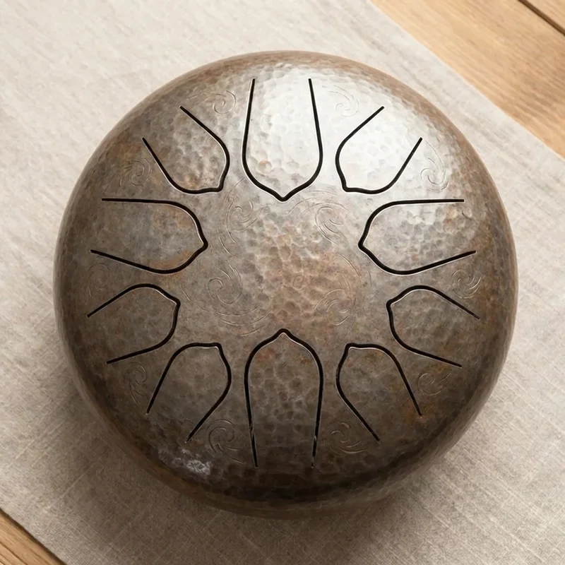 Handcrafted Steel Tongue Drum — 11 Notes 432 Hz Healing Frequency - 2