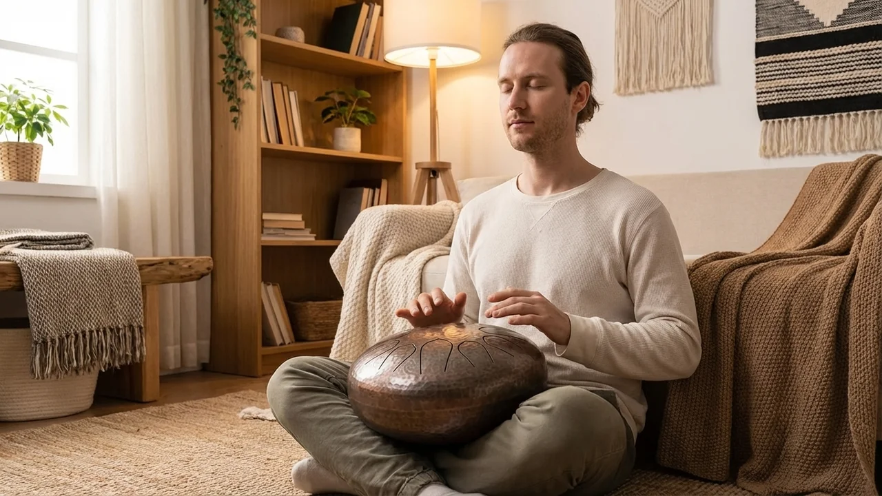 Handcrafted Steel Tongue Drum — 11 Notes 432 Hz Healing Frequency - 5