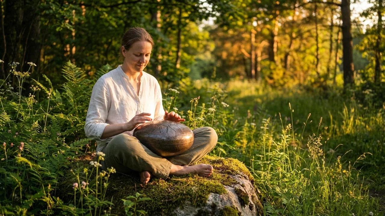 Handcrafted Steel Tongue Drum — 11 Notes 432 Hz Healing Frequency - 6
