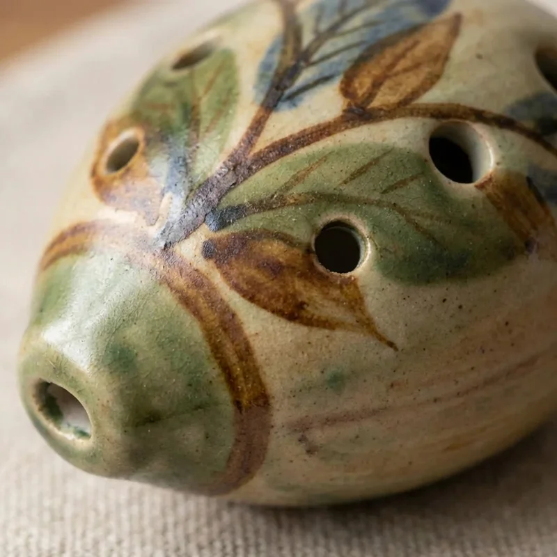 Ceramic Ocarina — Alto C Hand-Glazed Woodland Design - 3