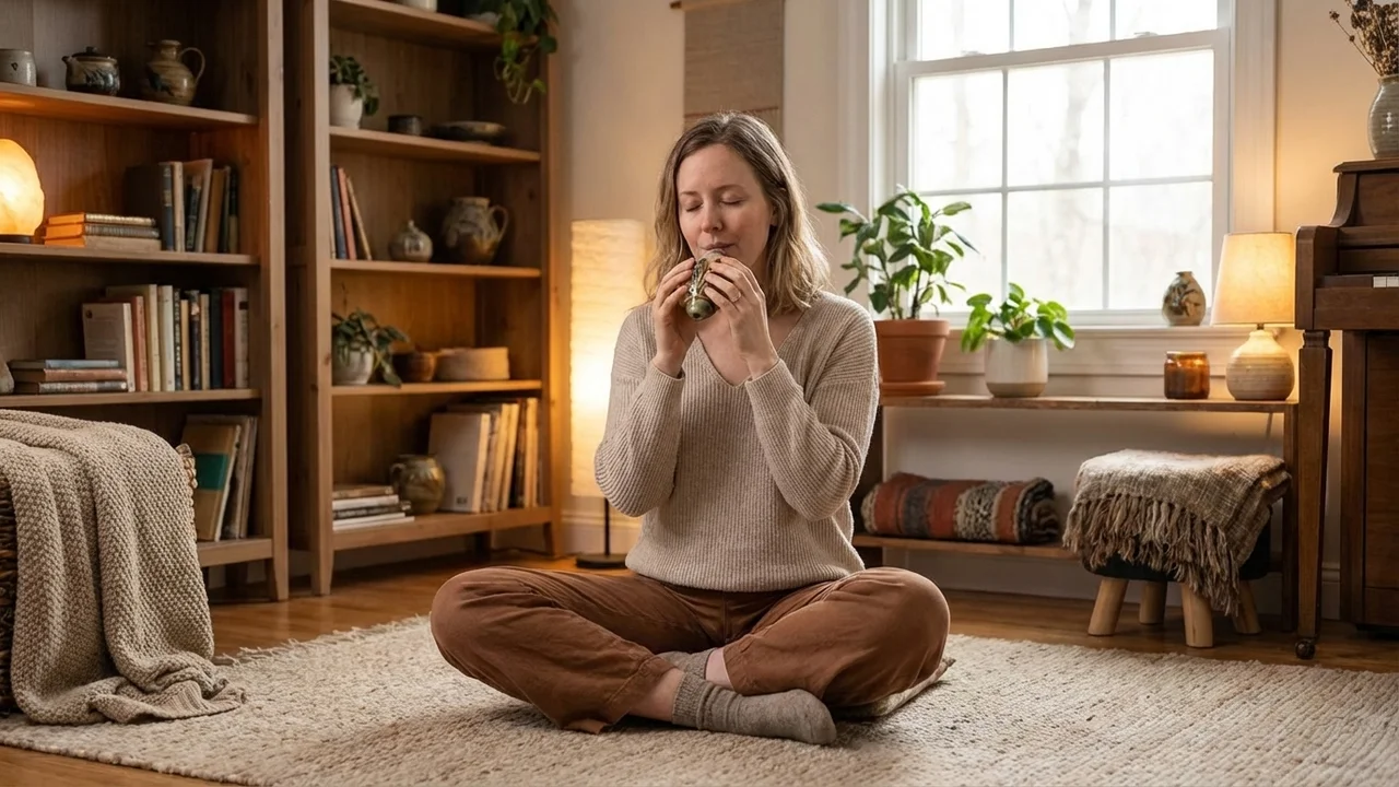 Ceramic Ocarina — Alto C Hand-Glazed Woodland Design - 5