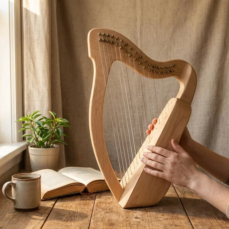Maple Lap Harp — 15-String Diatonic Music Maker - 4