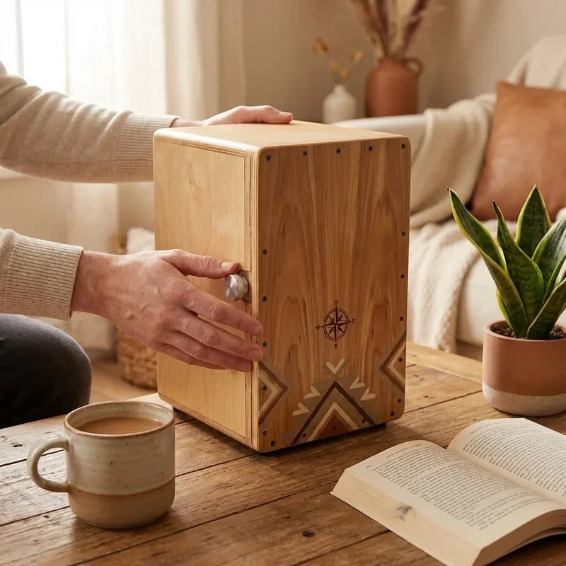 Compact Wooden Cajón — Portable Birch Box Drum - 4