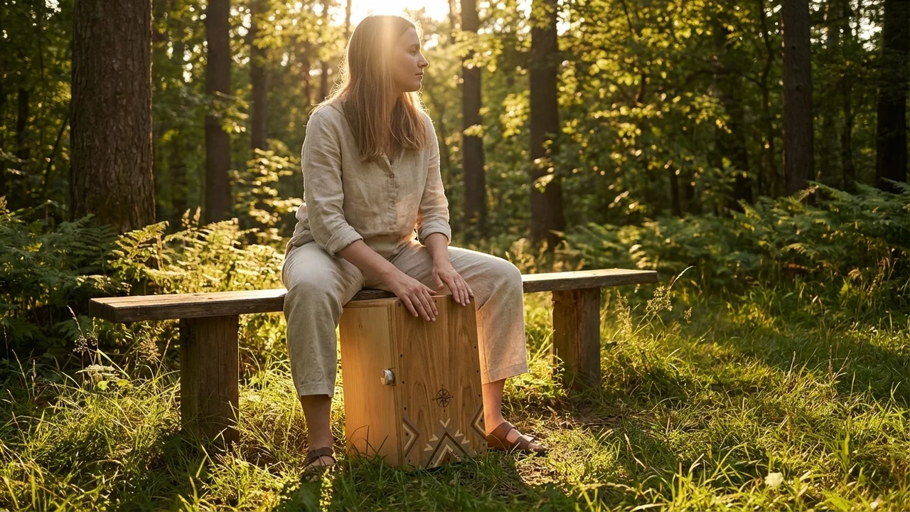 Compact Wooden Cajón — Portable Birch Box Drum - 6