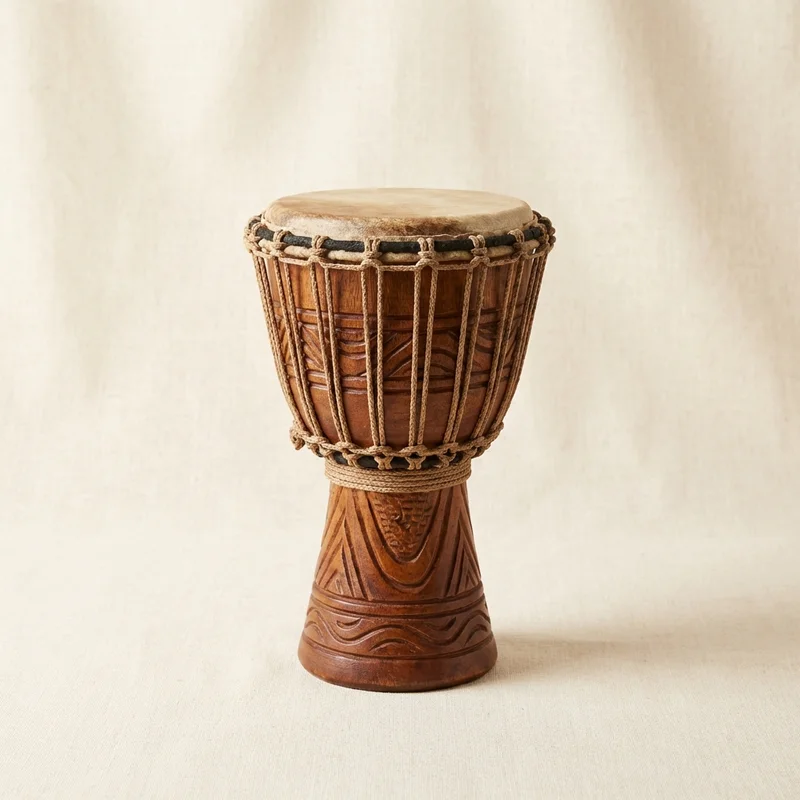 Mini Djembe na Sznurach — 8-Calowy Bęben Ręczny dla Początkujących - 1