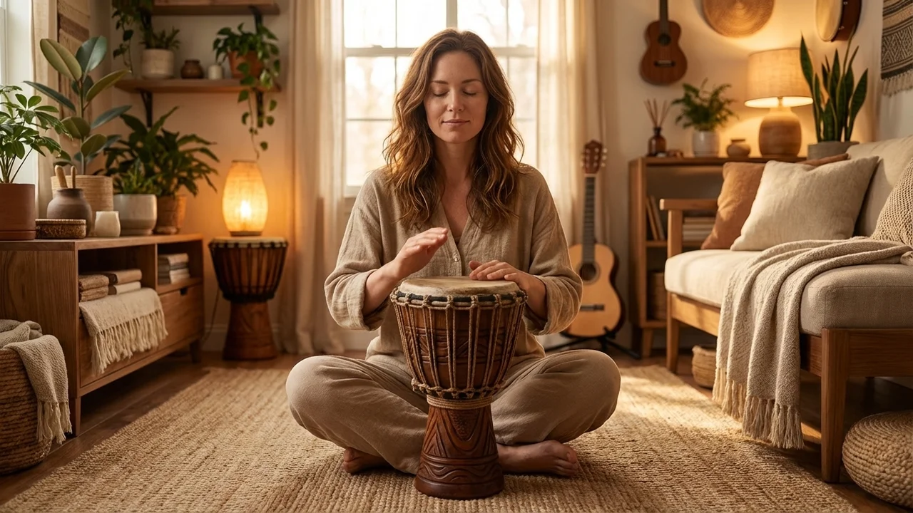 Mini Rope-Tuned Djembe — 8-Inch Beginner Hand Drum - 5