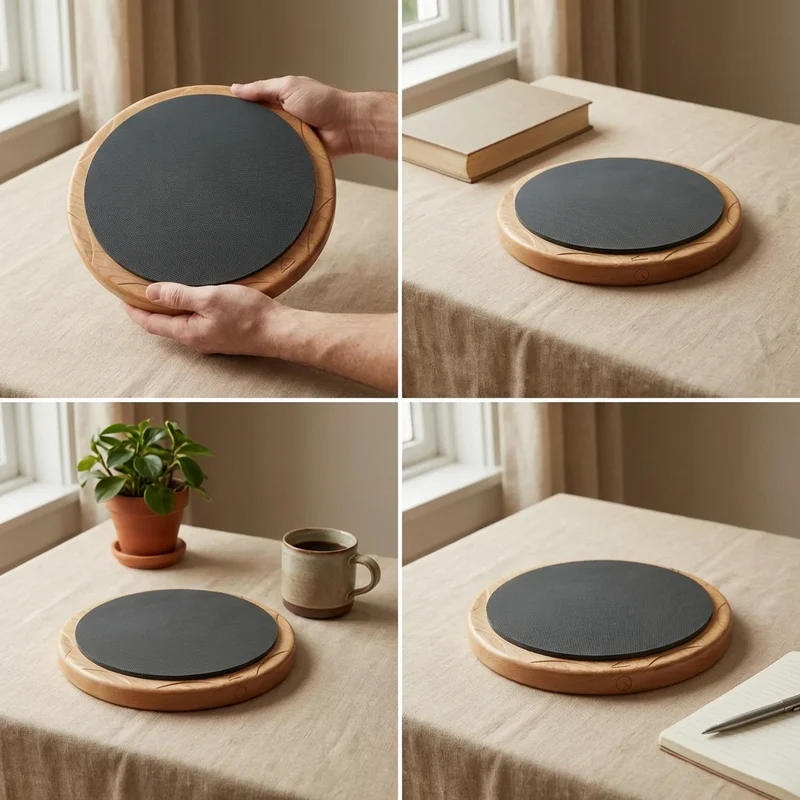 Rubber Practice Pad — 8-Inch Silent Training Surface - 4