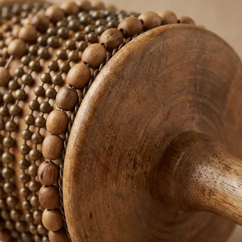 Tradycyjna Cabasa z Tykwy — Duża z Naturalnymi Koralikami Muszlowymi - 3