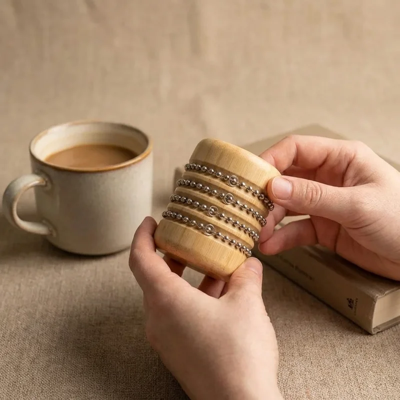 Mini Bambusowa Cabasa — Dla Dzieci Naturalne Wykończenie - 4