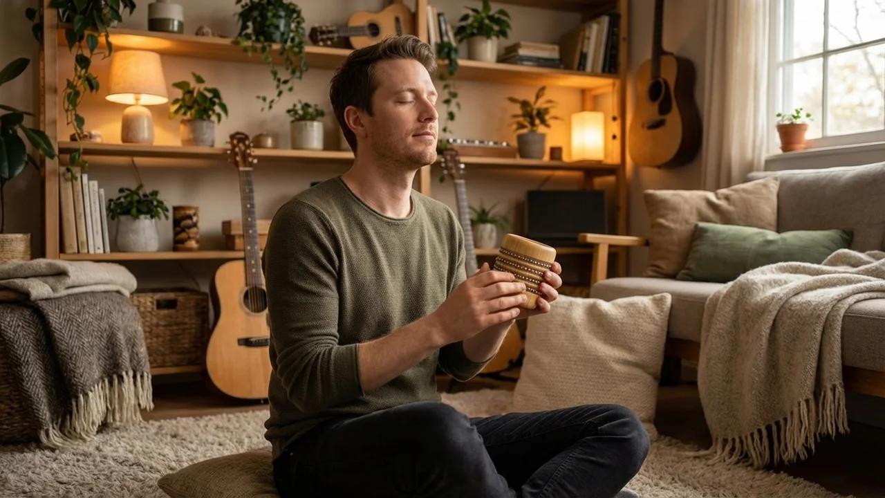 Mini Bambusowa Cabasa — Dla Dzieci Naturalne Wykończenie - 5