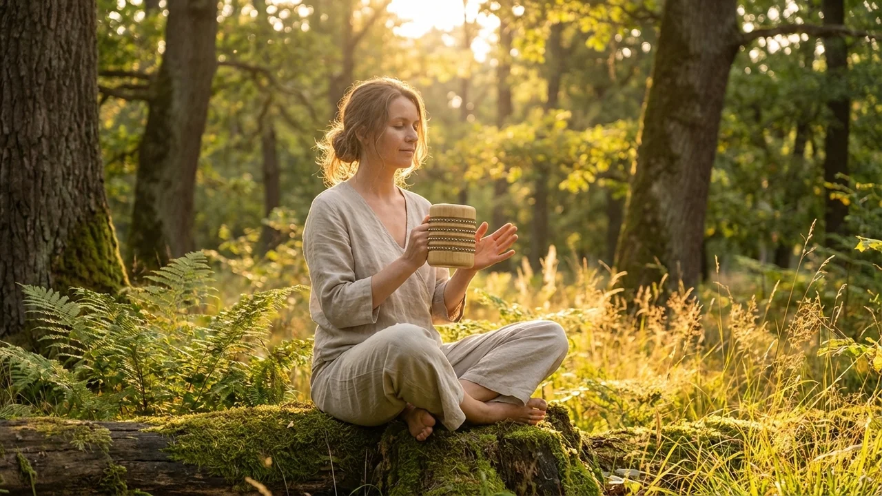 Mini Bambusowa Cabasa — Dla Dzieci Naturalne Wykończenie - 6