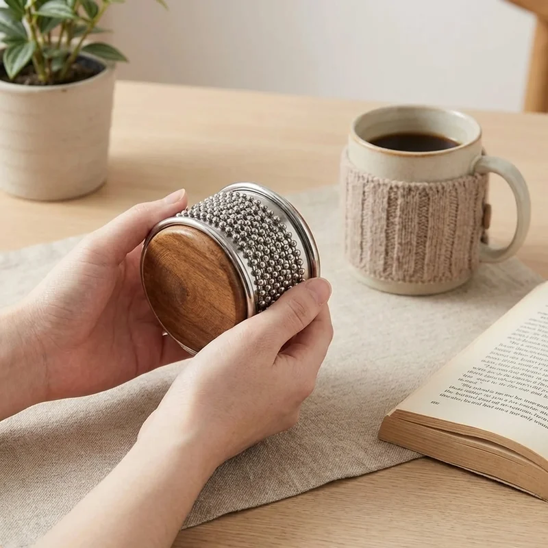 Cabasa ze Stalowymi Koralikami — Średnia Chromowana Profesjonalna - 4