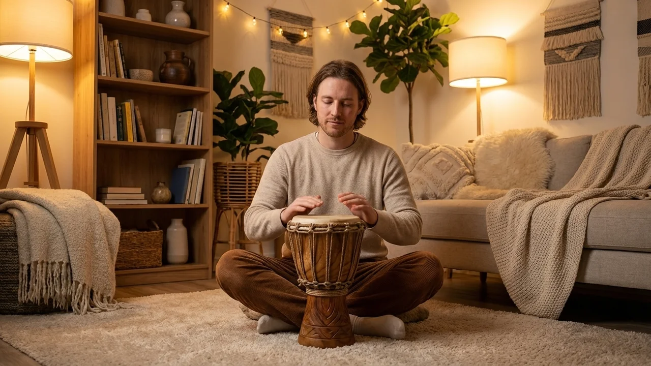 Mini Djembe ze Strojeniem Linowym — 8-Calowy Bęben dla Dzieci - 5