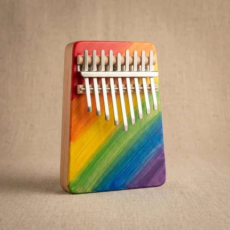 Tęczowa Kalimba — 8-Klawiszowy Piano Kciukowe dla Początkujących - 1