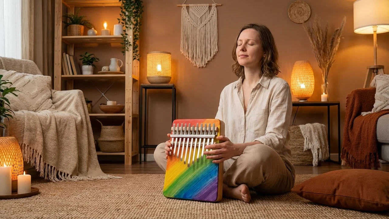 Rainbow Painted Kalimba — 8-Key Beginner Thumb Piano - 5