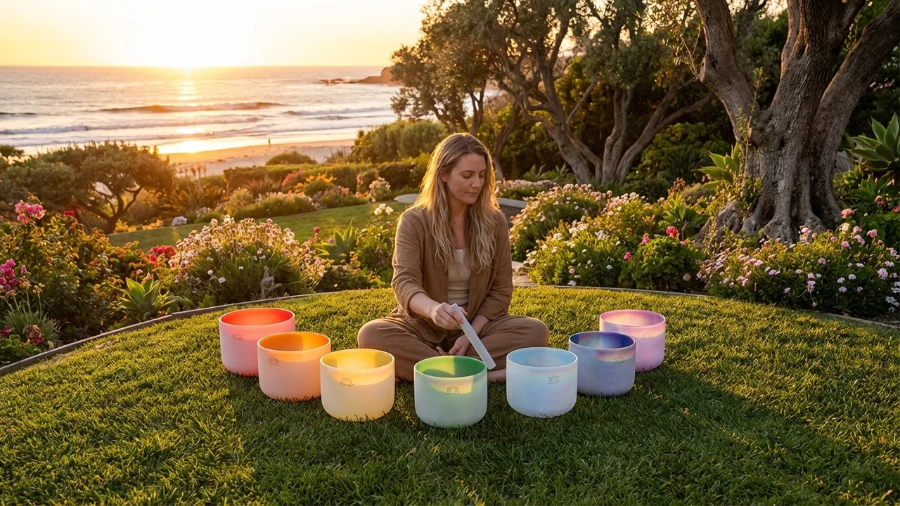 Colour-Infused Crystal Chakra Set — 7 Bowls Rainbow Spectrum - 6