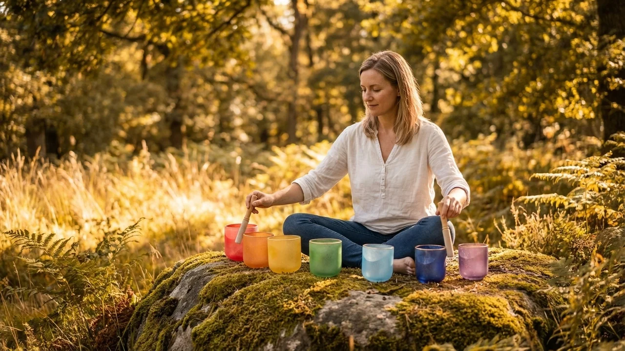 Mini Crystal Chakra Travel Set — 7 Bowls Portable Collection - 6