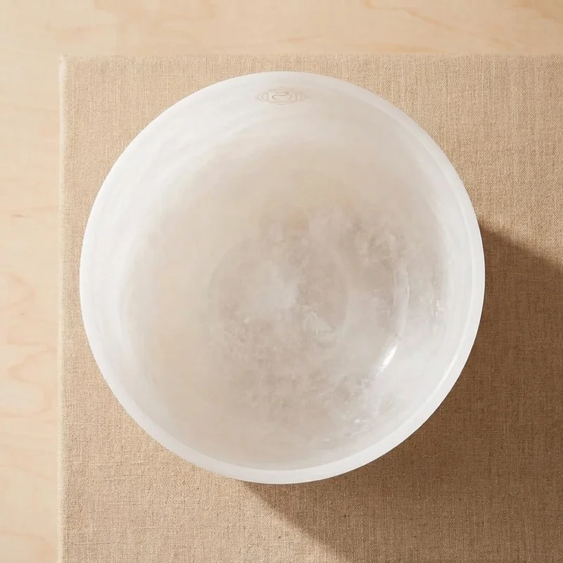 Frosted Quartz Crystal Singing Bowl — C Note Root Chakra Grounding - 2