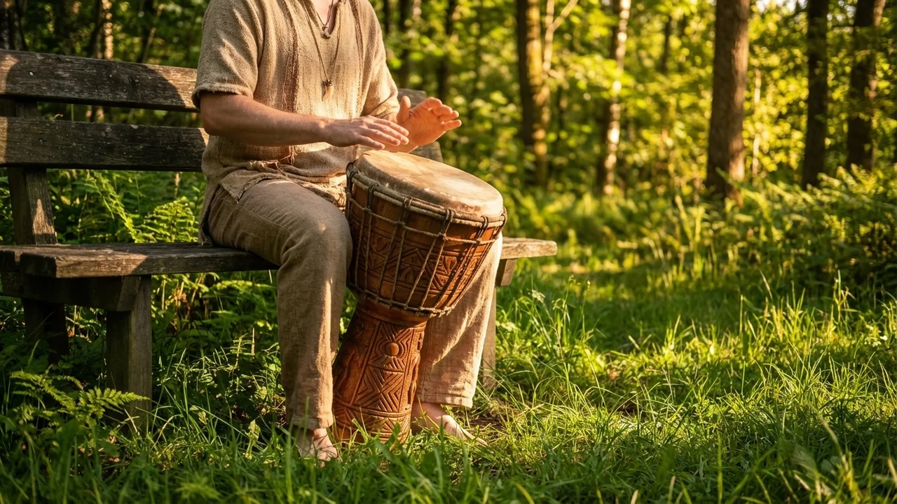 Iroko Wood Djembe — 12