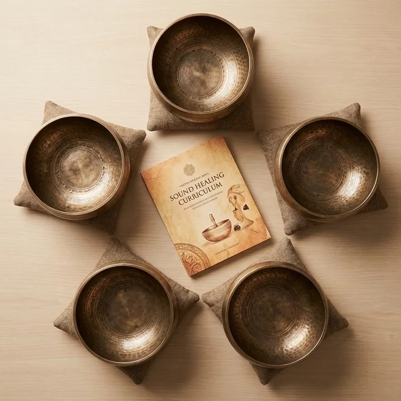 Sound Healing Educator Bowl Set — 5 Tibetan Singing Bowls with Curriculum - 2
