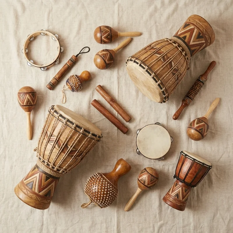 World Rhythm Classroom Kit — 15-Piece Multi-Continent Percussion Set - 2