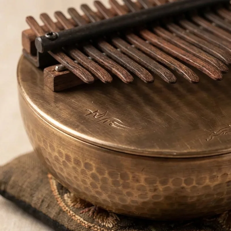 Kalimba & Meditation Gift Set — 17-Key Thumb Piano with Singing Bowl - 3