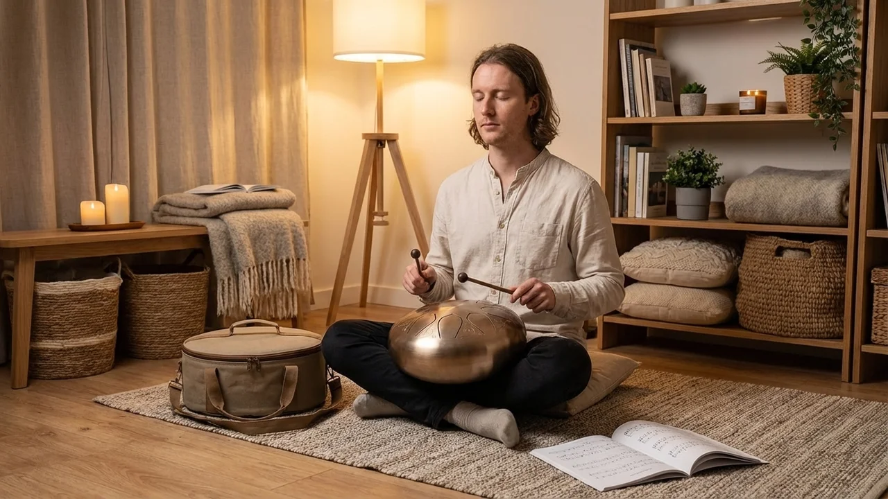 Zestaw Startowy Tongue Drum — 8-Tonowy Bęben Stalowy z Torbą i Śpiewnikiem - 5