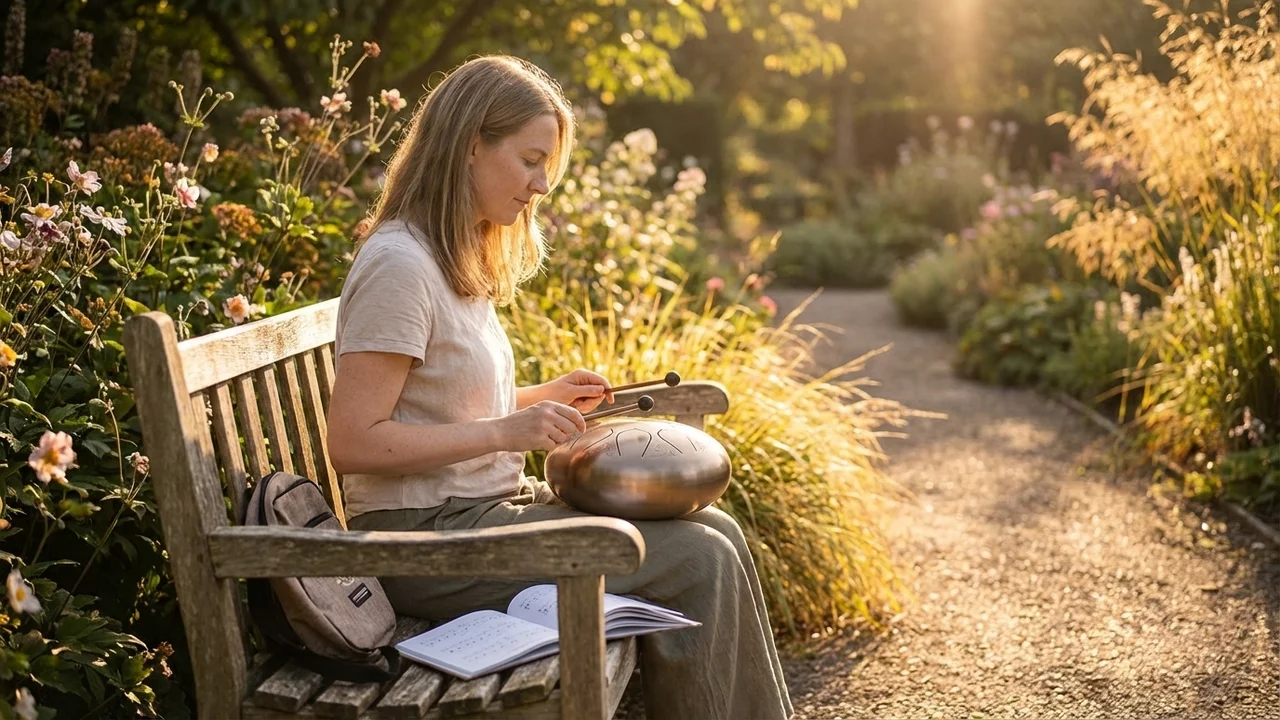 Zestaw Startowy Tongue Drum — 8-Tonowy Bęben Stalowy z Torbą i Śpiewnikiem - 6