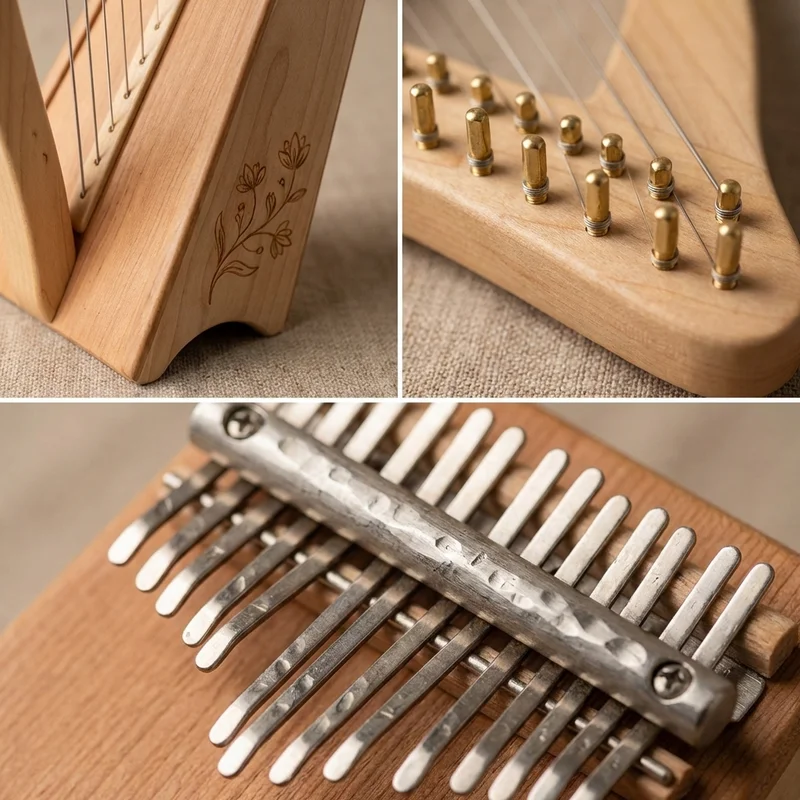 Harpika klonowa — 16 strun cedrowy pudło rezonansowe folk - 3