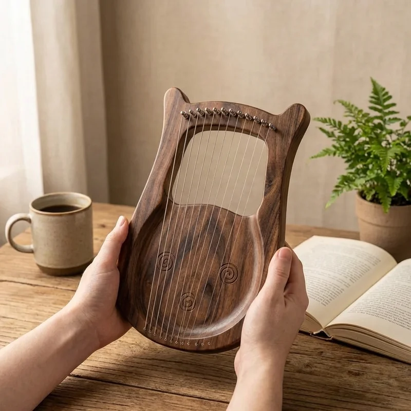 Harpika z drewna różanego — 16 strun, medytacja i terapia dźwiękiem - 4