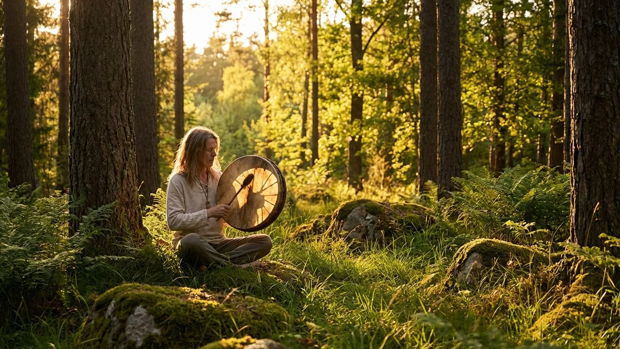 Buffalo Hide Shamanic Drum — 16-Inch Deep Voice - 6