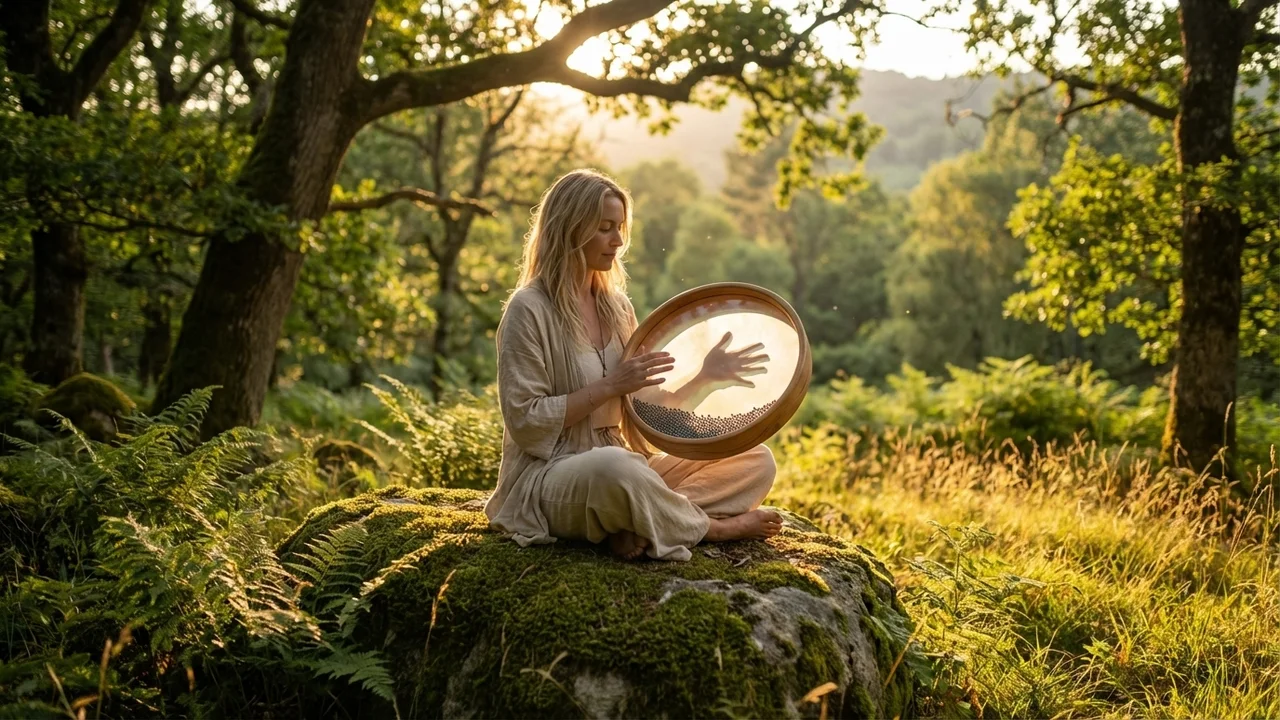 Cedar Ocean Drum — 14-Inch Calming Waves - 6