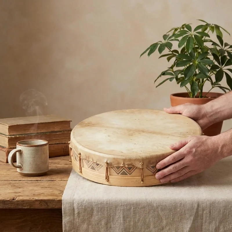 Goatskin Frame Drum — 18-Inch Warm Resonance - 4