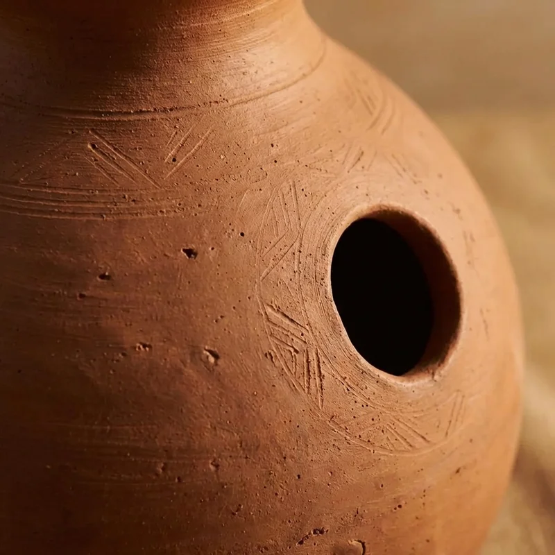 African Clay Udu Drum — 12-Inch Earthen Bass - 3