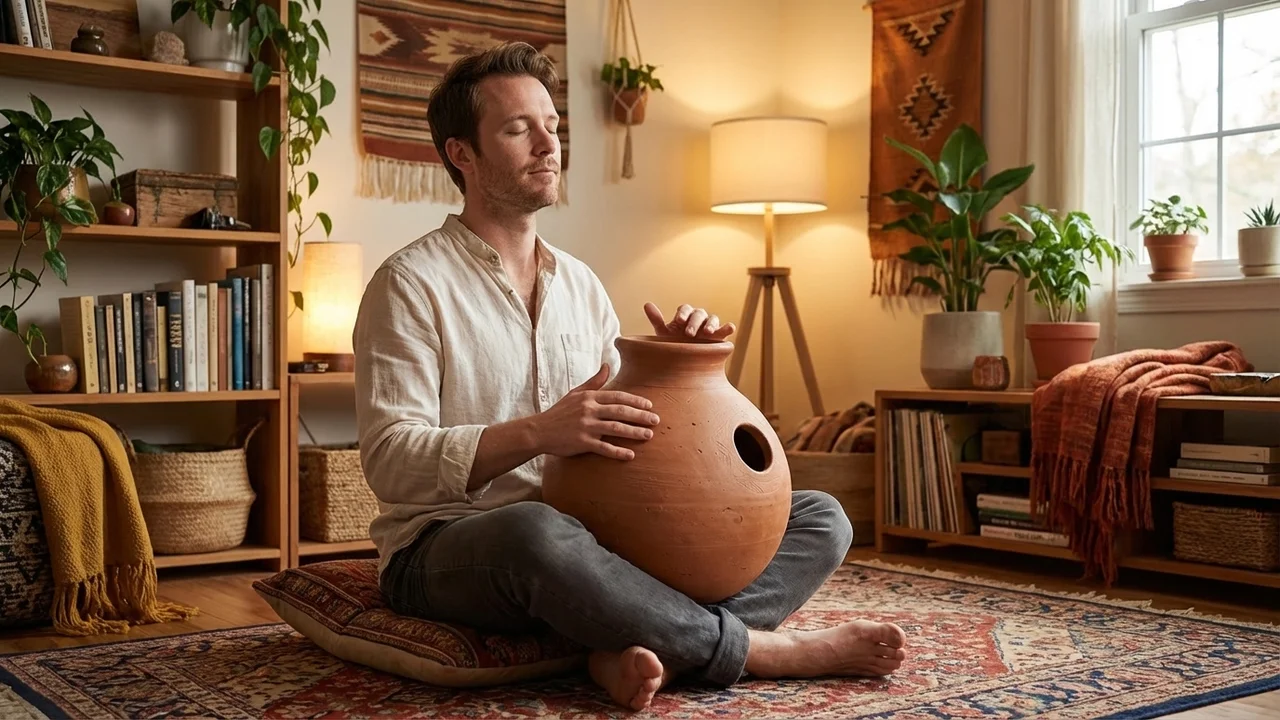 Afrykański Gliniany Bęben Udu — 12-Calowy Basowy - 5