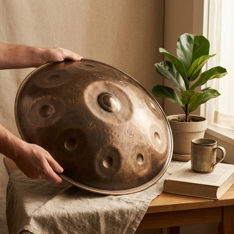 Handpan Celtic Minor — 10 nut, stal Ember, edycja Heritage - 4