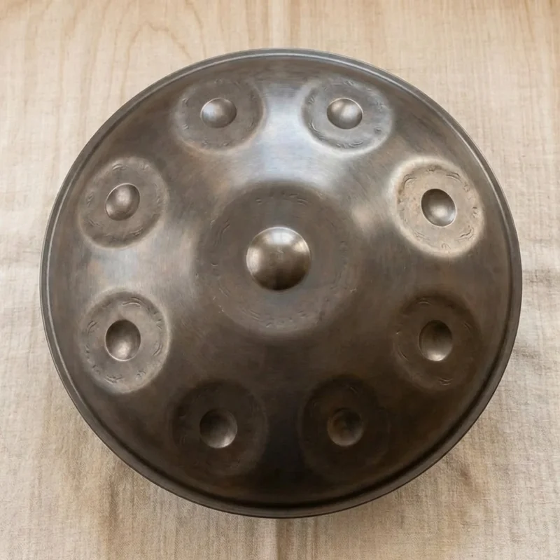 Handpan D Kurd — 9 nut D-moll, stal nitrowana - 2