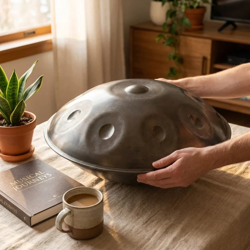 Handpan D Kurd — 9 nut D-moll, stal nitrowana - 4