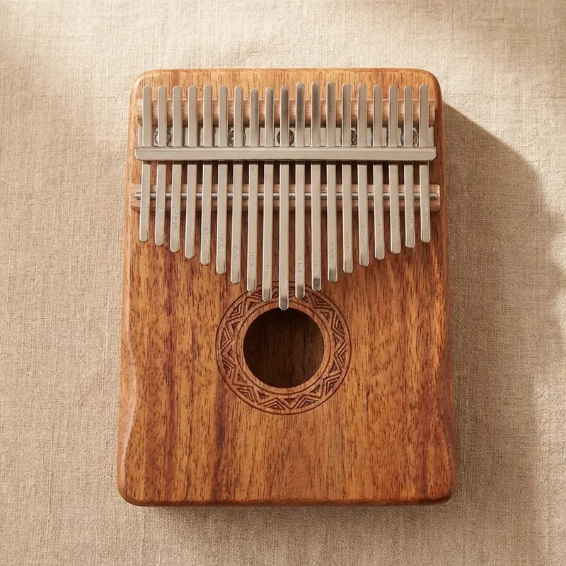 Acacia Wood Kalimba — 21-Key Pentatonic Scale Natural Grain - 2