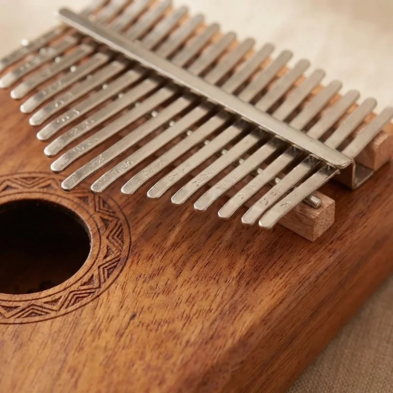 Acacia Wood Kalimba — 21-Key Pentatonic Scale Natural Grain - 3