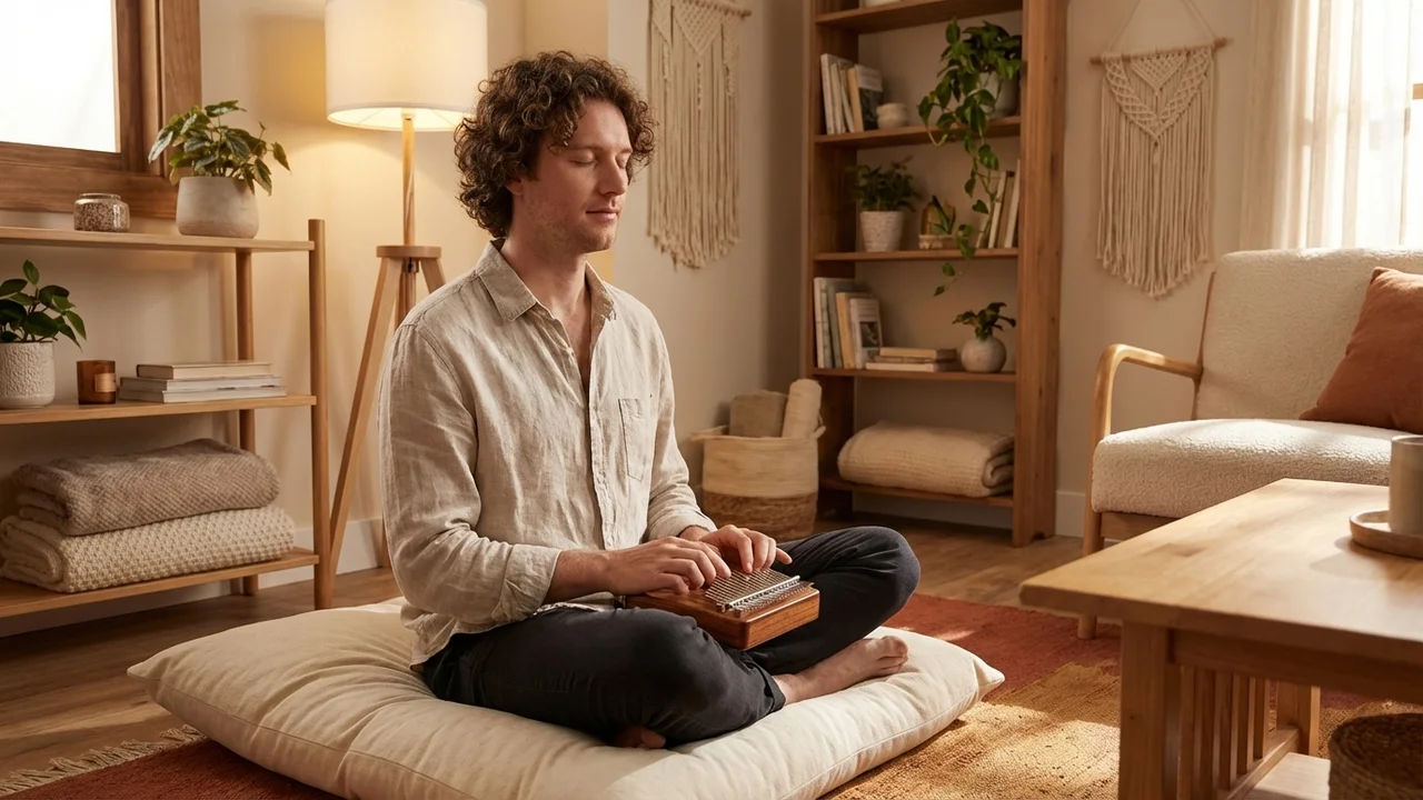 Acacia Wood Kalimba — 21-Key Pentatonic Scale Natural Grain - 5