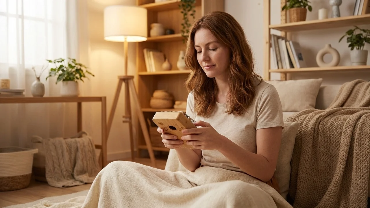 Bambusowa kalimba — 8 klawiszy mini instrument dla młodych muzyków - 5