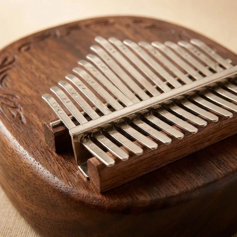 Solid Mahogany Kalimba — 17-Key C Major Classic Warmth - 3