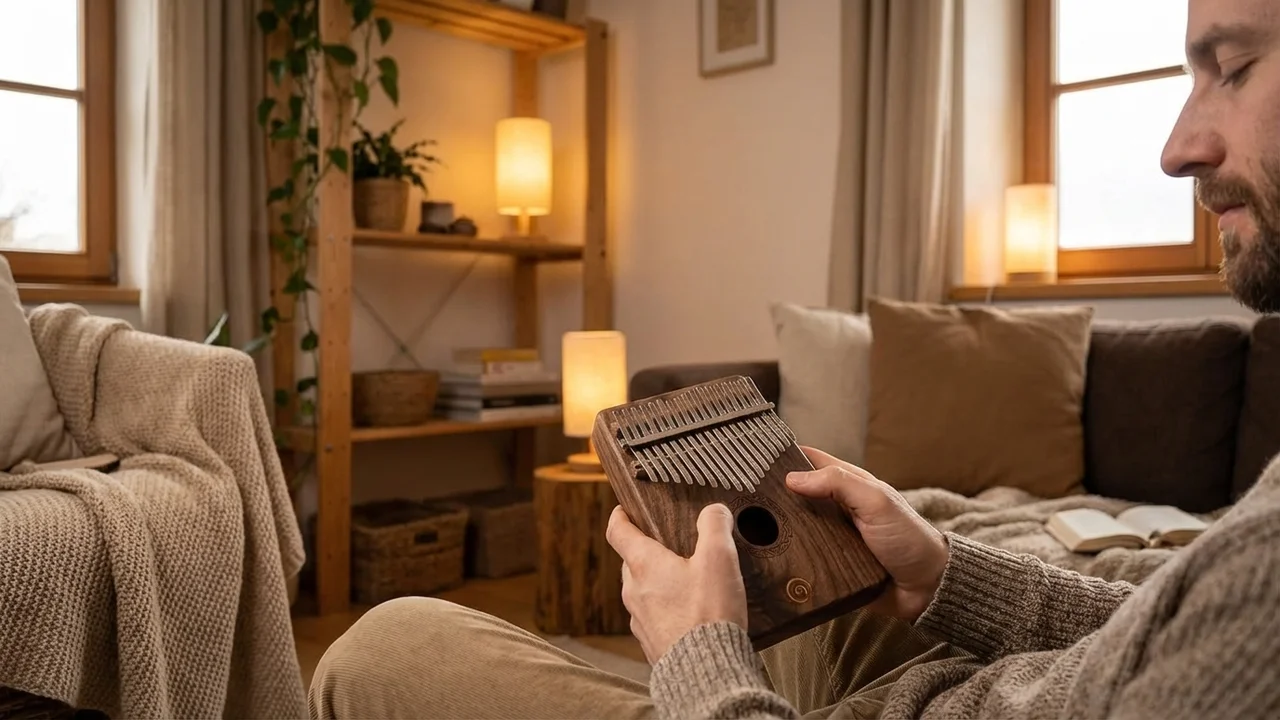 Kalimba z Czarnego Orzecha — 17 Klawiszy B-Flat Ciepły Rezonans - 5