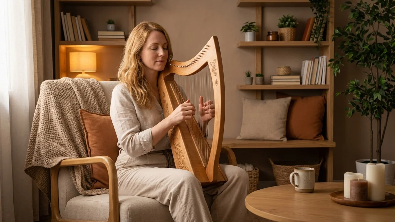 Maple Lap Harp — 15 String Pentatonic Warm Resonance - 5