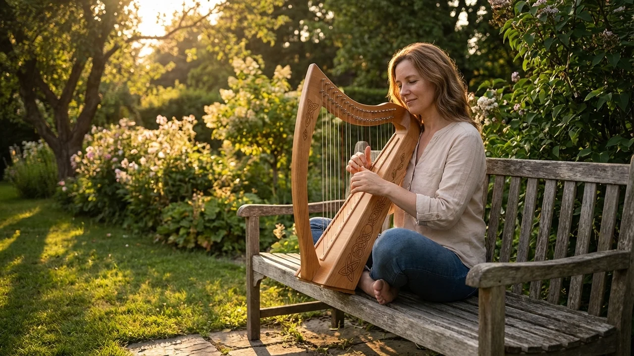 Maple Lap Harp — 15 String Pentatonic Warm Resonance - 6
